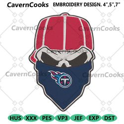 tennessee titans skull bandana nfl embroidery design download