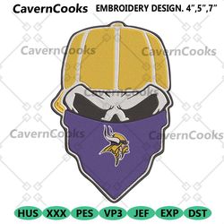 minnesota vikings skull bandana nfl embroidery design download