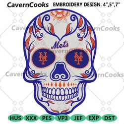 skull mandala new york mets mlb embroidery design download