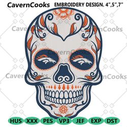 skull mandala denver broncos nfl embroidery design download