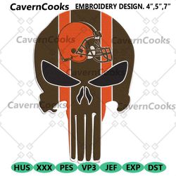 cleveland browns punisher skull nfl team embroidery design file