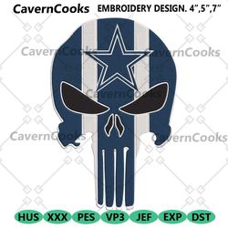 dallas cowboys nfl team skull logo embroidery design download