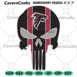 atlanta falcons nfl team skull logo embroidery design download