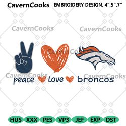 peace love denver broncos embroidery design file download