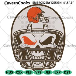 skull helmet cleveland browns nfl embroidery design