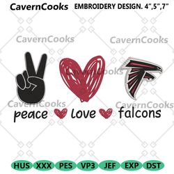 peace love atlanta falcons embroidery design file download