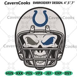 skull helmet indianapolis colts nfl embroidery design