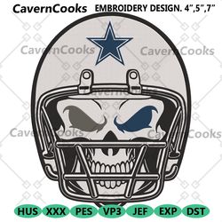 skull helmet dallas cowboys nfl embroidery design