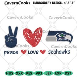 peace love seattle seahawks embroidery design file download