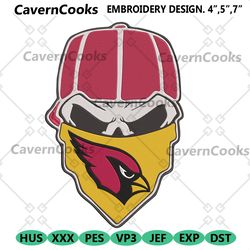 arizona cardinals skull bandana nfl embroidery design download.