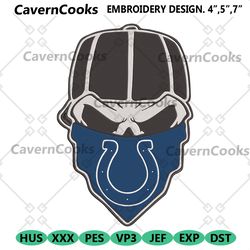 indianapolis colts skull bandana nfl embroidery design download