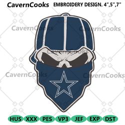 dallas cowboys skull bandana nfl embroidery design download