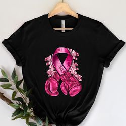 breast cancer with boxing gloves shirt pink ribbon sweatshirt breast cancer shirt cancer awareness sweatshirt shirt for