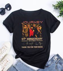 journey band 51 years signature t-shirt journey freedom tour 2024 shirt