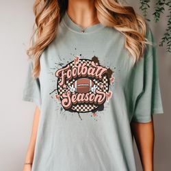 football season comfort colors t-shirt retro tee game day shirt football season tee for game day tee women football shir