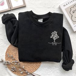 custom embroidered mama sweatshirt, first mothers day gift, 52