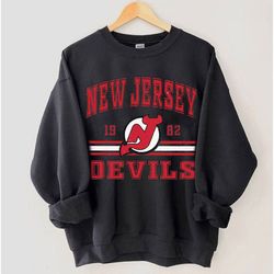 new jersey hockey sweatshirt, new jersey hockey crewneck, 75