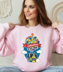 disney pixar up carl ellie adventure is out there sweatshirt, russell dug kevin house balloon paradise falls sweatshirt