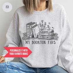 Custom Favorite Books Shirt Personalized Booktok Shirt Customized Bookshelf Shirt for Book Lovers Gift
