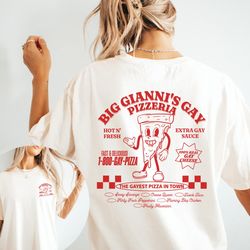 Big Giannis Gay Pizzeria Shirt, Pizza Shirt, Pride Shirt, Lesbian Shirt, Gay Shirt, Queer Shirt, Sapphic Shirt, Queer Sh