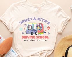 Bluey Janet And Rita Driving School, Shirt Nice Parking Spot Rita, Bluey And Bingo Grannies Shirt, Bluey Janet Rita