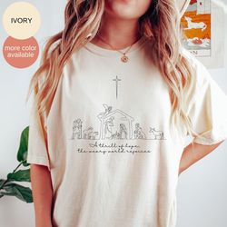 a thrill of hope the weary world rejoices shirt, christian christmas t-shirt, religious christmas gift, christmas jesus