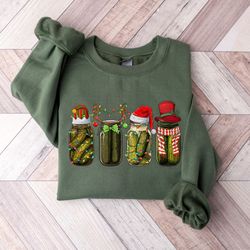 christmas pickle sweatshirt, christmas crewneck, pickle lovers gifts, christmas pickle jar sweater, canning season shirt