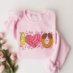 i love u conchas elotes churros sweater, valentines day sweatshirt, mexican valentines gift, latina mom gift