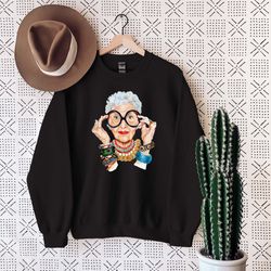 iris apfel sweatshirt, rip iris apfel sweater, iris apfel is ultimately a form of self expression thats why i love