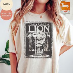 lion in lungs christian shirt, religion shirt, bible verse shirt, vintage jesus shirt, aesthetic boho shirt