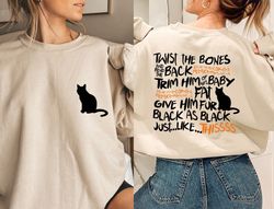 twist the bones sweatshirt, halloween crewneck, halloween cat hoodie, black cat sweatshirt, funny halloween gift