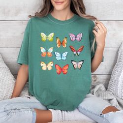 vintage butterfly shirt, spring shirt, butterfly lover gift, boho butterflies shirt, cottagecore aesthetic shirt