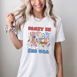 4th of july shirt, party in the usa shirt, america red blue shirt, retro party in the usa shirt, hotdog shirt