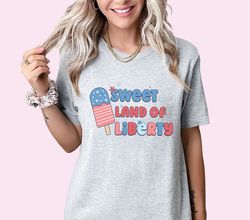 4th of july shirt, sweet land of liberty shirt, america red blue shirt, patriotic ice cream shirt, liberty shirt