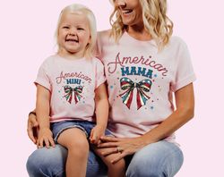 american mama and mini shirt, 4th of july shirt, america red blue shirt, mom and daughter shirt, patriotic shirt