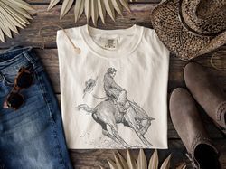 bucking bronco shirt, comfort colors rodeo shirt, western tshirt, cowboy shirt, western crewneck cowgirl shirt