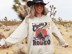 coors western cowboy sweatshirt, vintage 90s western shirt, retro coors crewneck, rodeo cowboy shirt, wild west gift