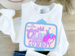 trendy western sweatshirt, coors cowboy crewneck preppy cowgirl sweatshirt, bucking bronco shirt, country sweatshirt