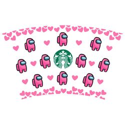 pink among us full wrap for starbucks, trending svg, starbucks wrap svg, starbuck cold cup svg, full wrap among us, star