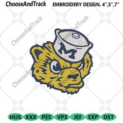 michigan wolverines football helmet logo machine embroidery