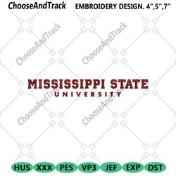 mississippi state university embroidery files, ncaa embroidery files, mississippi state bulldogs file