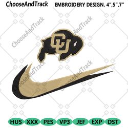 colorado buffaloes double swoosh nike logo embroidery design file