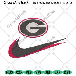 georgia bulldogs double swoosh nike logo embroidery design file