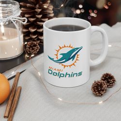 ceramic mug 11oz, miami dolphins mug, miami mug, dolphins mug, coffee mug, tea mug, sport mug, football mug, nfl mug, nf