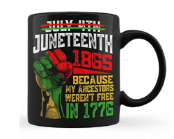 dillo july 4th juneteenth 1865 because my ancestors black coffee mug 11oz