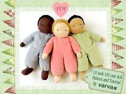 diy waldorf doll 13"/33 cm tall. pdf sewing pattern and tutorial