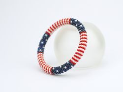 4th Of July Bracelet, Unisex Bracelet, Usa Flag Bracelet, Patriotic Bracelet