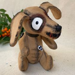 creepy cute dog . zombie doll . spooky toy . weird stuffed animal . halloween doll . halloween . creepy doll . scary doll . halloween decorations . stuffed halloween  toy . halloween decor . halloween gift . haloween lovers  gift . creepy . zombie .