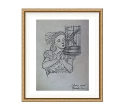 handmade unique portrait paintings for childrens room decor-gifts for girls