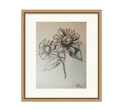 lovely life - sunflower, flowers, original wall art, botanical illustrations